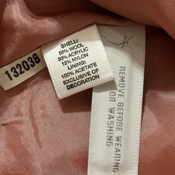 Vintage AT Studio Peach Tweed Wool Blend Blazer-Preppy/Academia Fringe HOST PICK - Picture 8 of 8